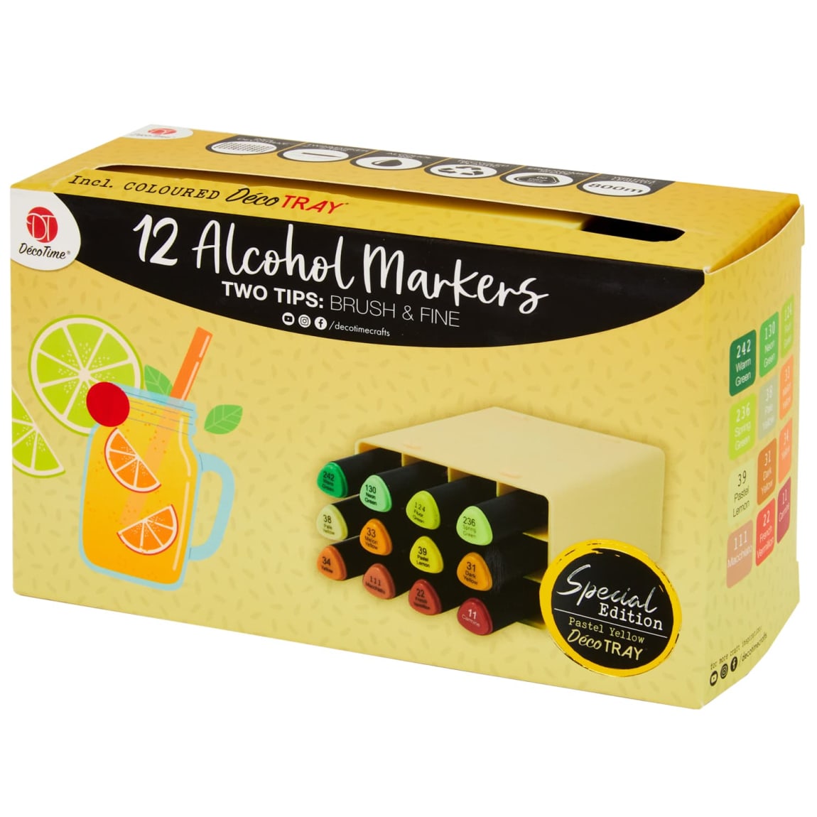 419803-deco-time-12-alcohol-markers-pastel-yellow-tray