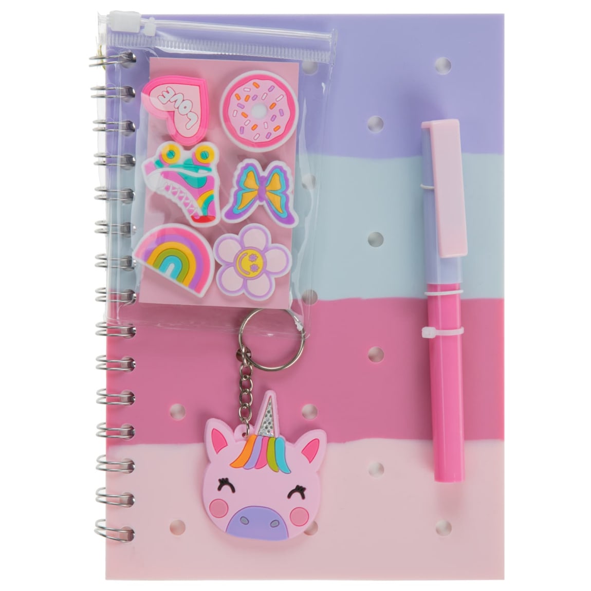 424618-notebook-with-pen-keychain-and-charme
