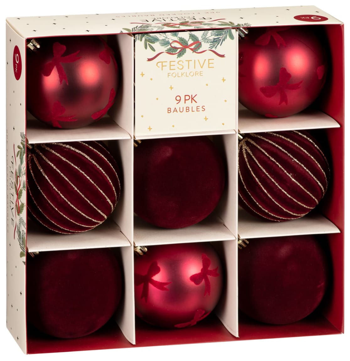 425417-9pk-flocked-baubles-burgundy