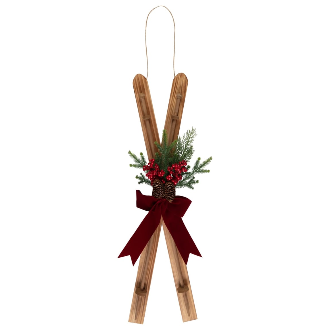 425609-80cm-wooden-skis-with-foliage-hanging-dec