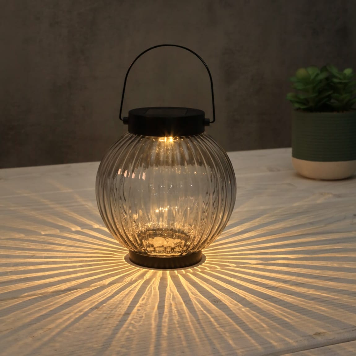 429617-solar-powered-ribbed-glass-lantern-black