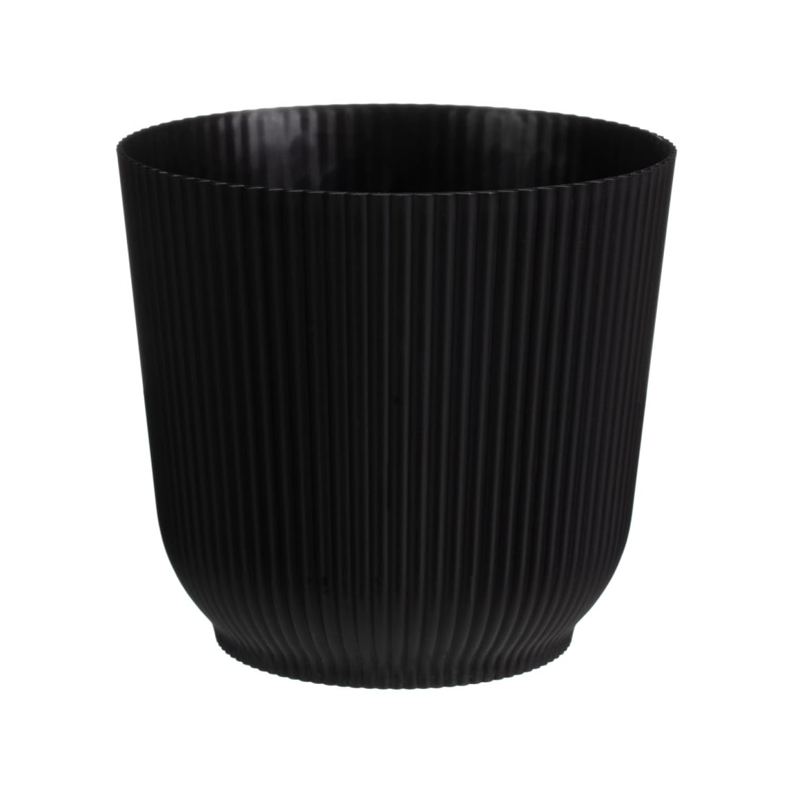 429752-modern-ribbed-plastic-plant-pot-black