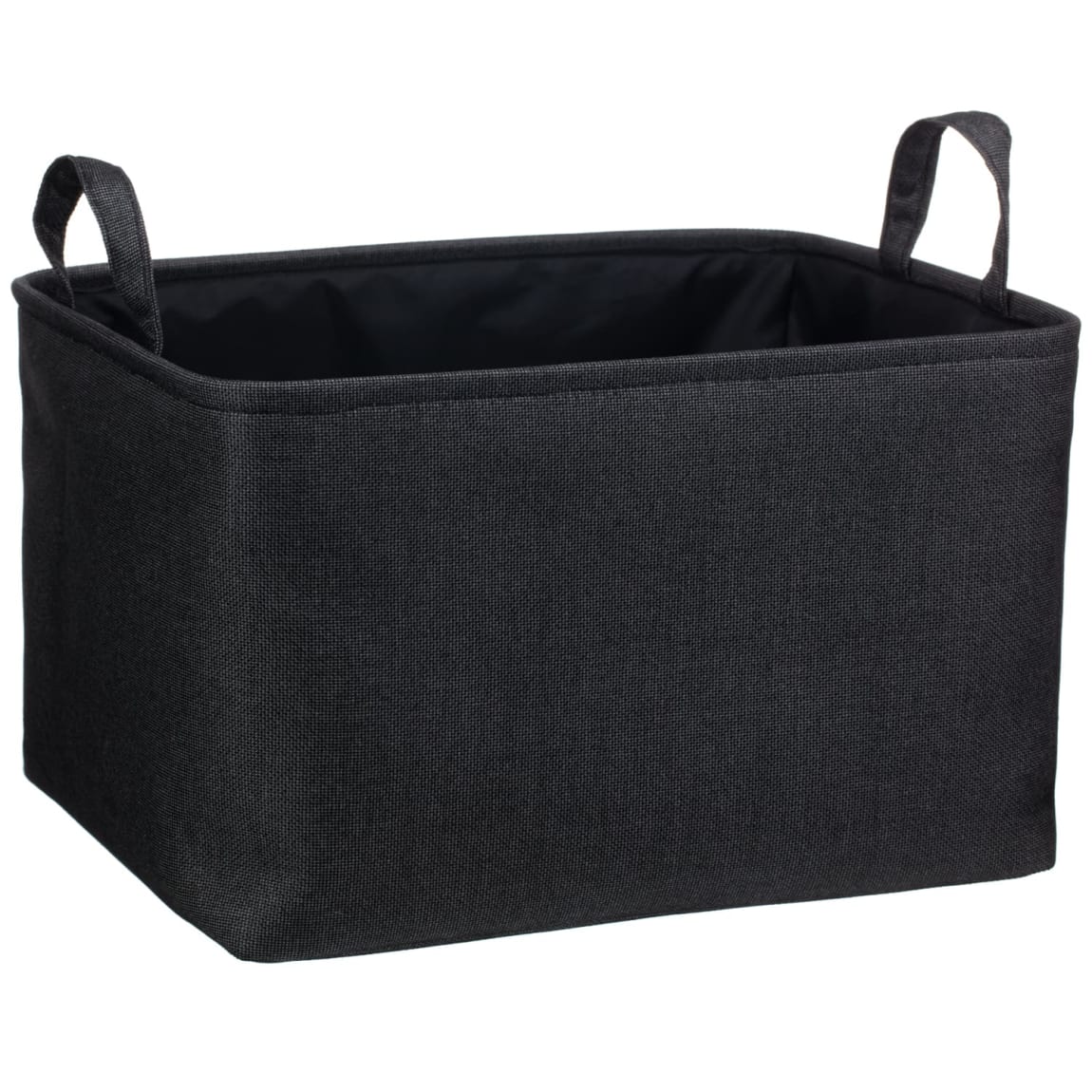 430254-faux-linen-black-storage-basket