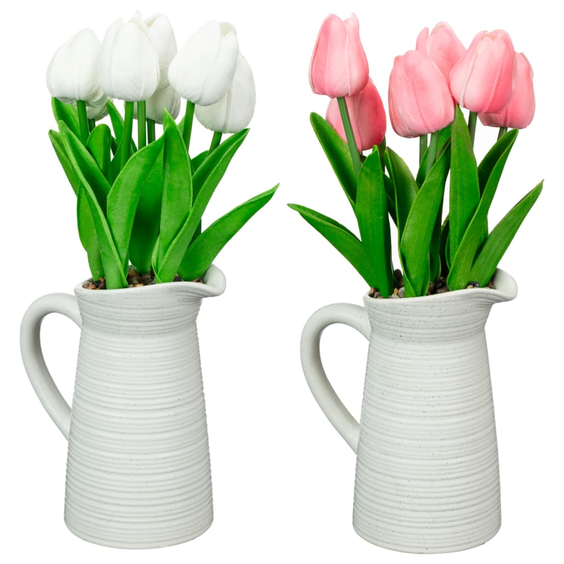 430393-7-tulips-in-ceramic-jug-vase-white