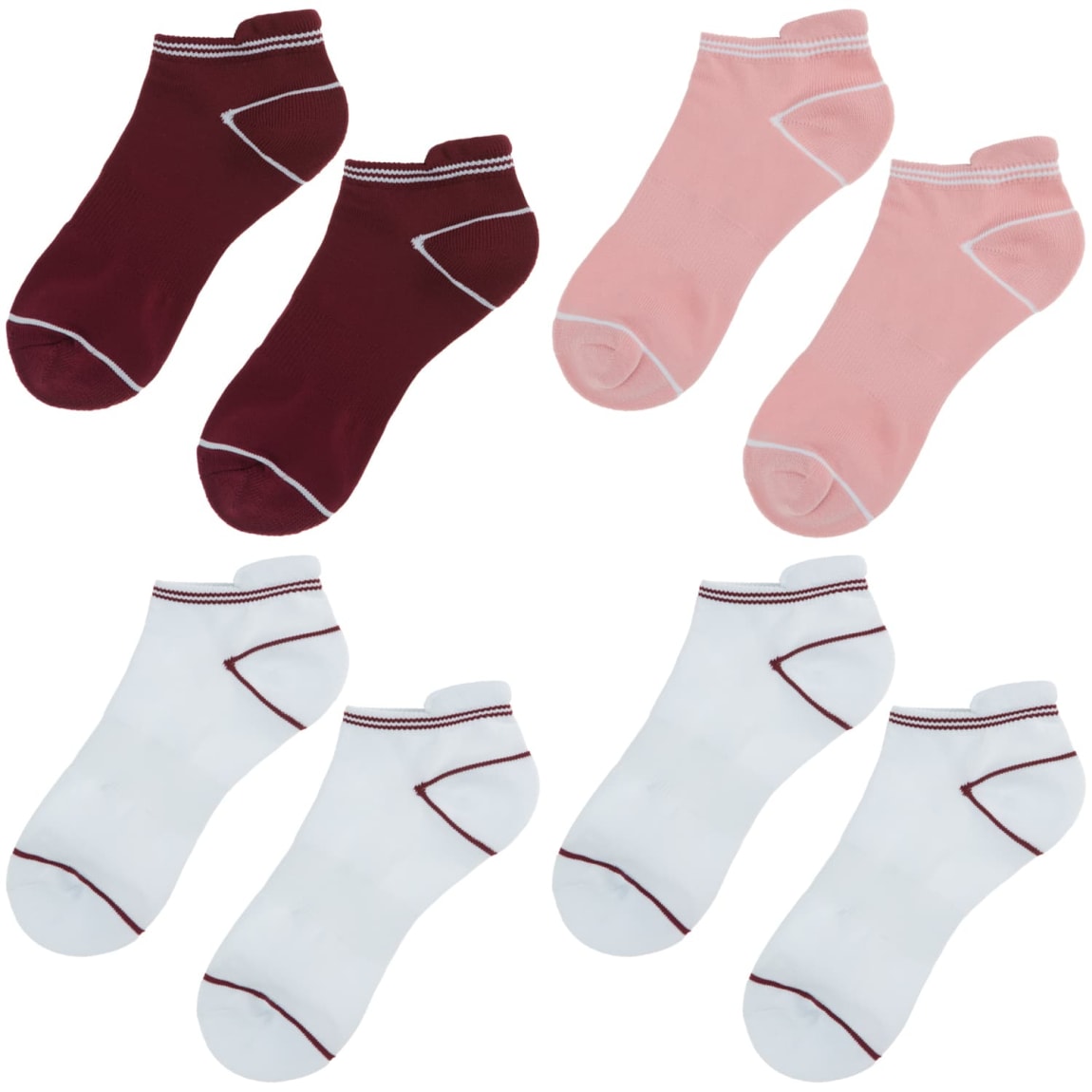430670-4pk-ladies-trainer-socks-burgundy-group
