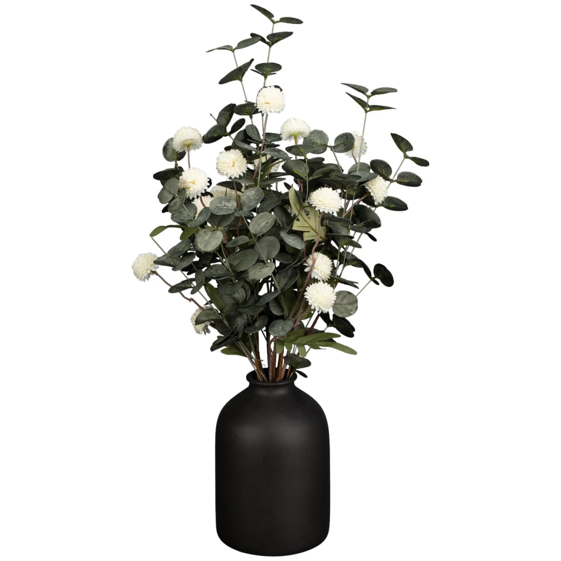 435910-large-pom-pom-floral-arrangment-in-black-ceramic-vase
