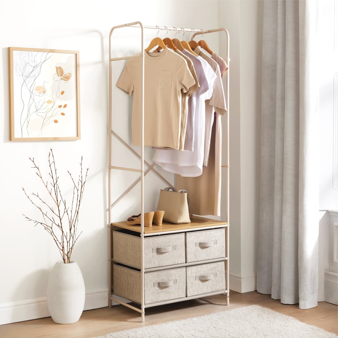 436239-spaceways-gament-rack-with-4-drawres-beige