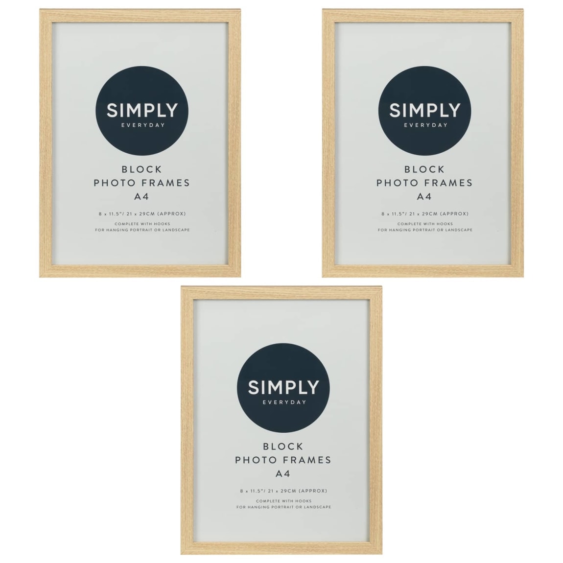 438050-3pk-block-a4-photo-frame