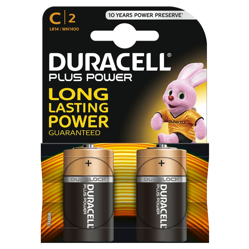 B&M Duracell C Type Alkaline Batteries 2pk 112557 B&M