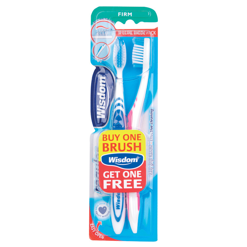 B&M Wisdom Firm Toothbrush 2pk 170681 B&M