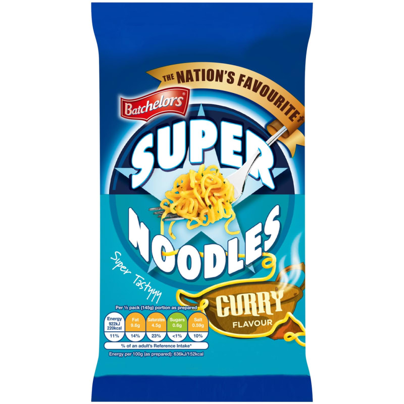 Batchelors Super Noodles 90g Mild Curry Flavour B&M