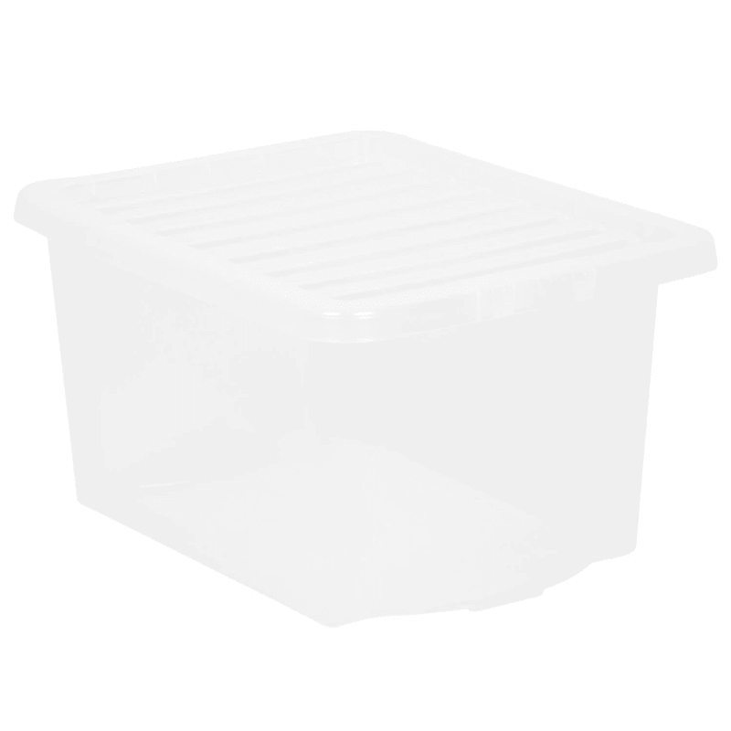 Clear Storage Box with Lid 30L Clear Storage Boxes B&M