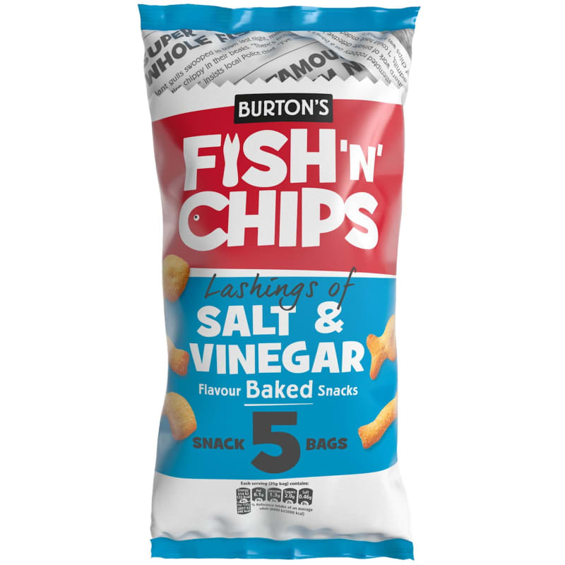 Burton's Daily Fish 'n' Chips 5 x 25g Crisps, Snacks