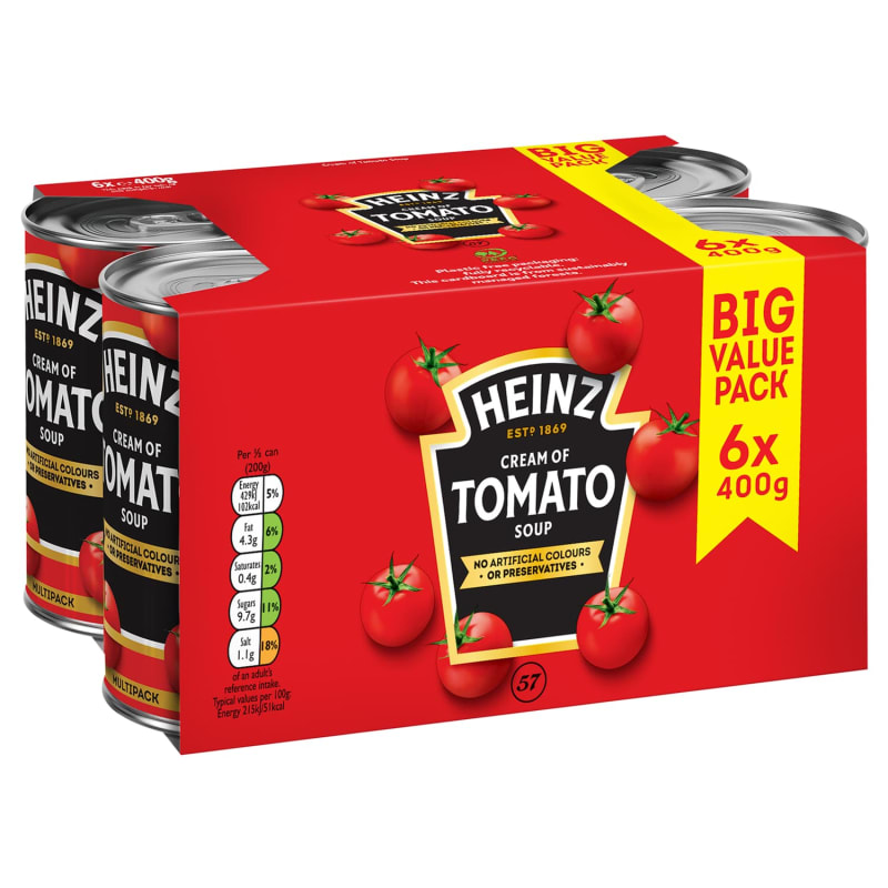 Heinz Tomato Soup 6 x 400g Tinned Soup, Groceries