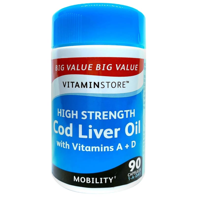 Vitamin Store High Strength Cod Liver Oil Capsules 90pk B&M