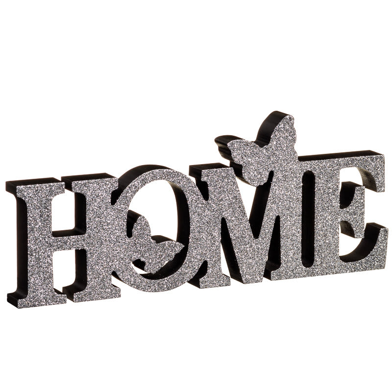 Home Butterflies Word Block - Grey  Home Accessories