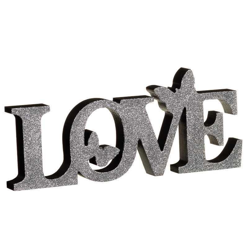 Love Butterflies Word Block Grey Love Butterflies Word Block Grey