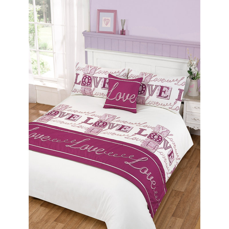 Love Bed in a Bag Duvet Set King Bedding, Bedroom Linen