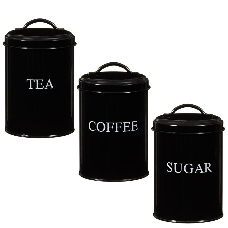 Black Tea Coffee Sugar Canisters B M Black Tea Coffee Sugar Canisters B M