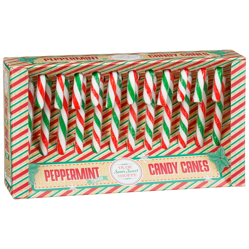 Peppermint Candy Canes 12pk Christmas Confectionery B&M