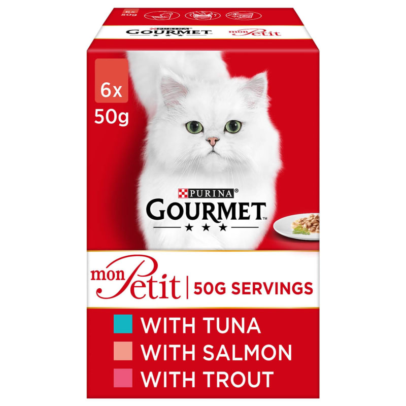 Gourmet Mon Petit Cat Food 6 x 50g Fish Pets, Pet Food