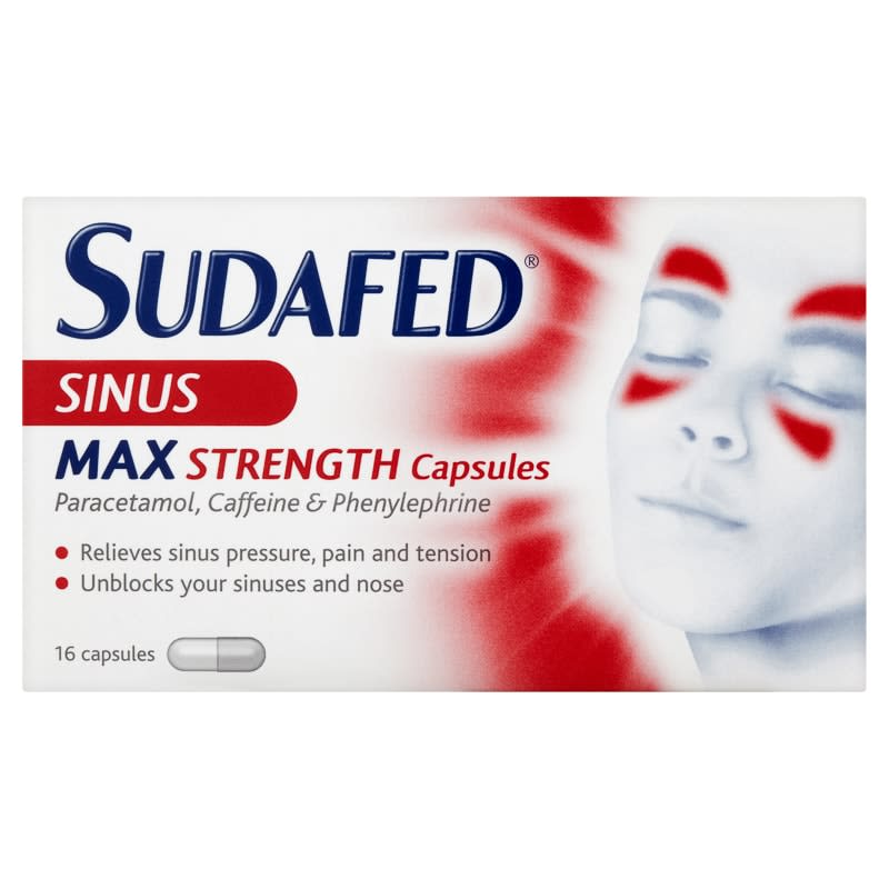 Sudafed Sinus Max Strength Capsules 16pk Medicine B&M