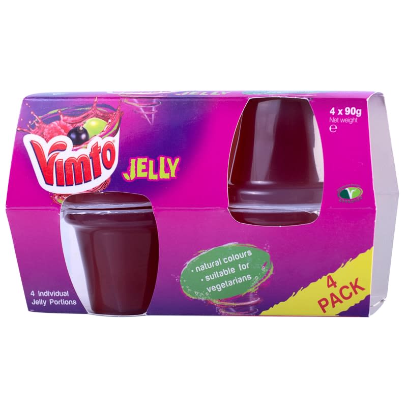 Vimto Jelly Pots 4 x 90g Groceries Chilled Desserts B&M