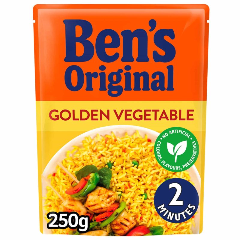 Ben's Original Golden Vegetable Rice 250g Microwaveable Rice B&M