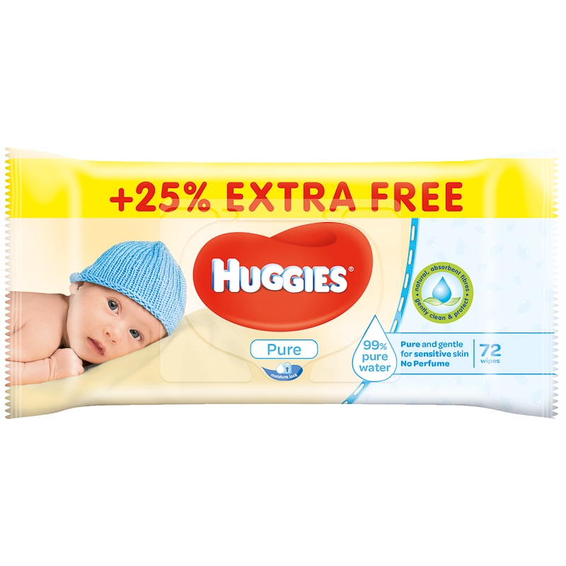 Huggies Wipes +25 Extra Free 72pk Baby & Toddler B&M
