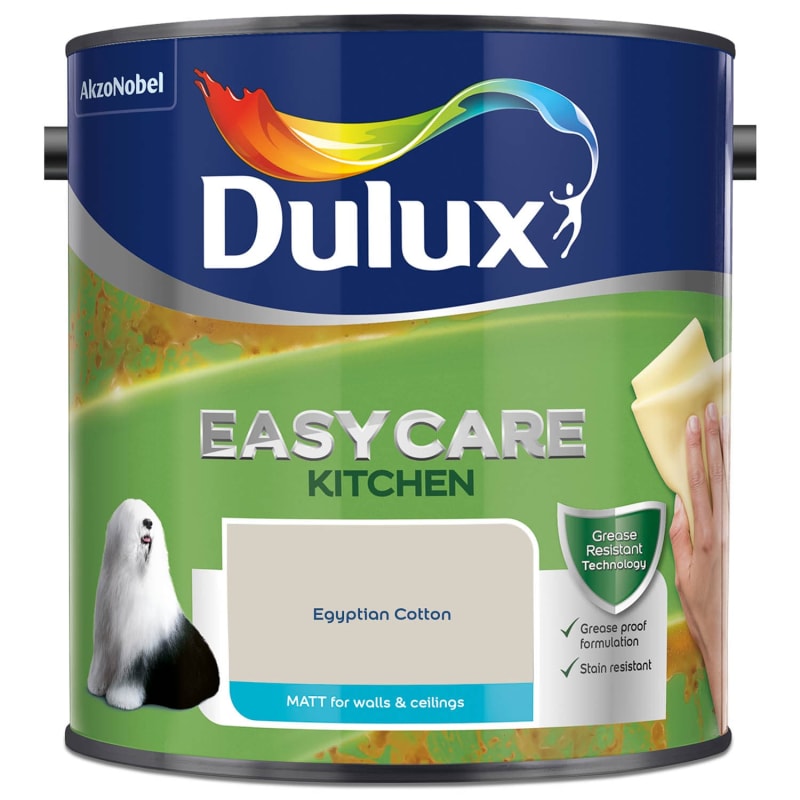 Dulux Easycare Kitchen Matt 2.5L Egyptian Cotton Paint B&M