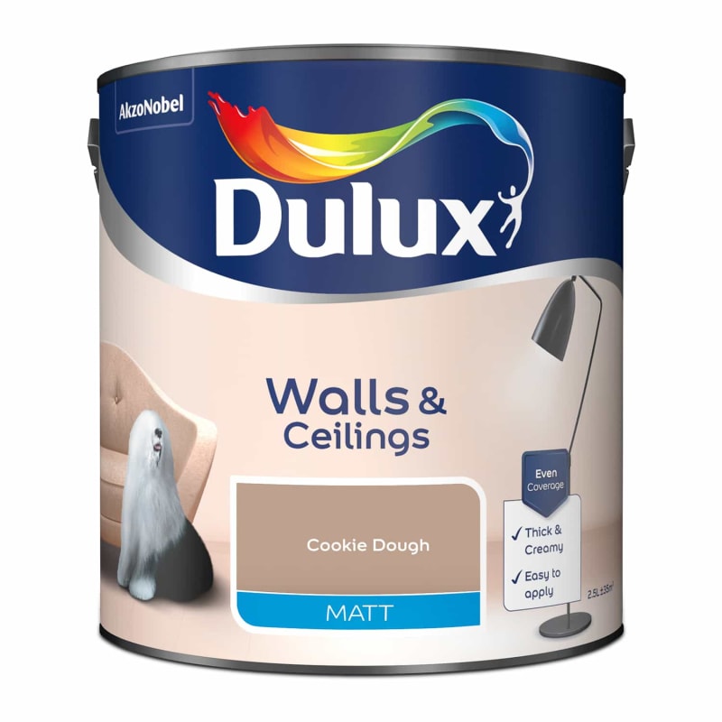 Dulux Matt Emulsion Cookie Dough 2.5L Paint Decorating