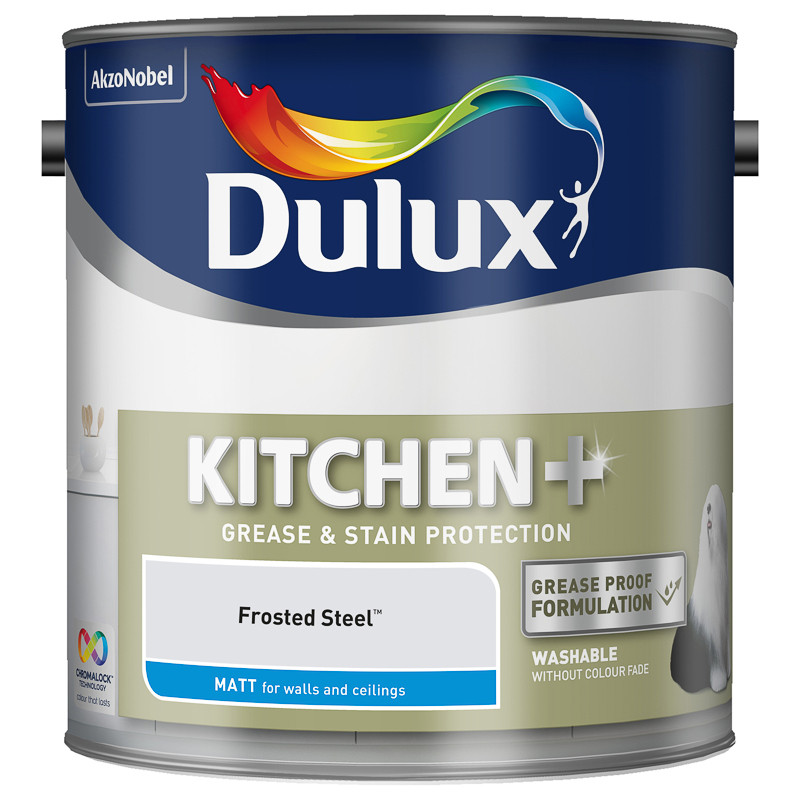 Dulux Kitchen+ Matt Frosted Steel 2.5L Paint Decorating