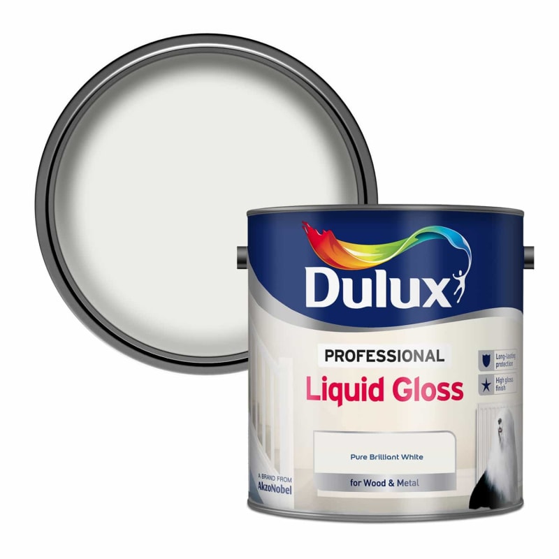 Dulux Professional Liquid Gloss Paint 2.5L Brilliant White B&M
