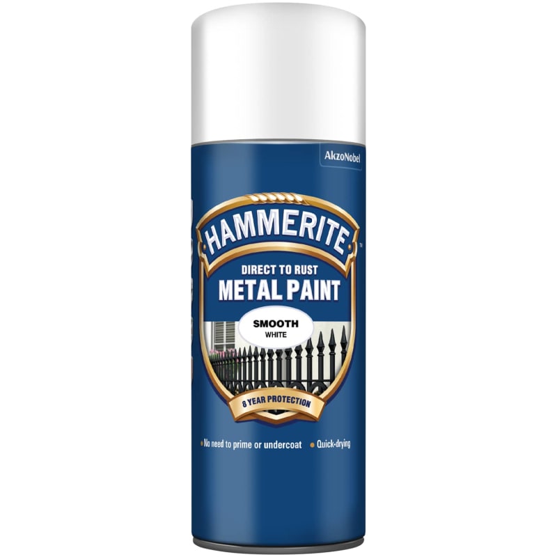 Hammerite Metal Paint 400ml Smooth White DIY B&M