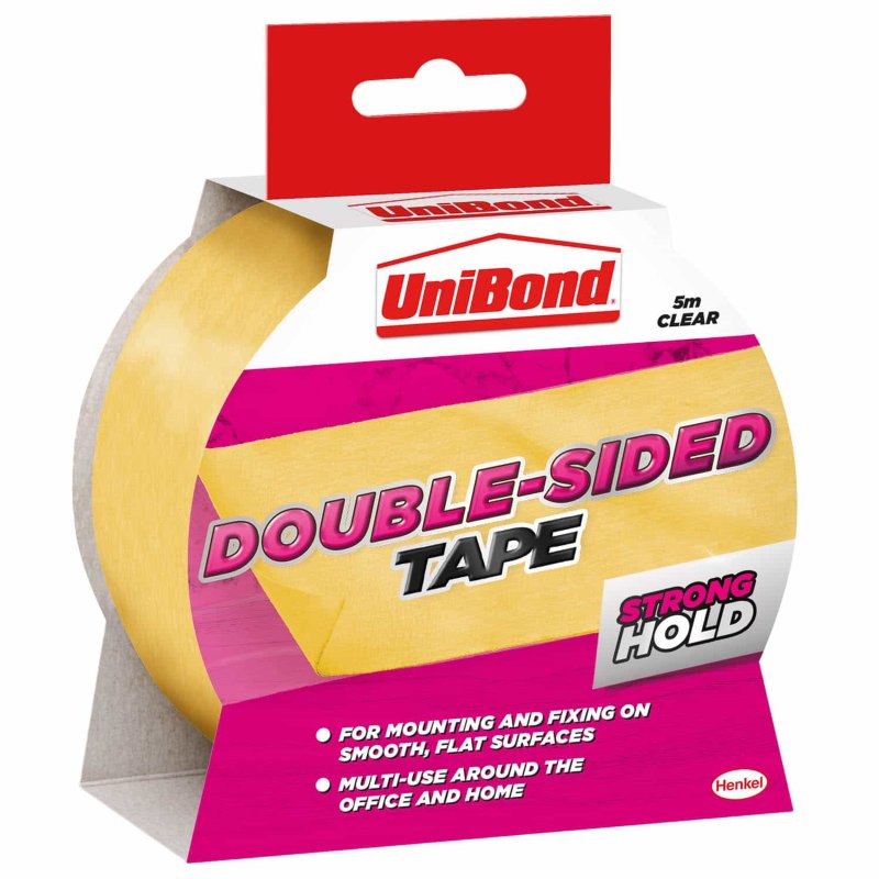 UniBond Double Sided Tape 38mm x 5m Masking Tape B&M
