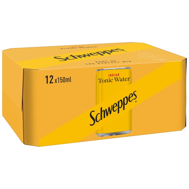 Schweppes Tonic Water 12 x 150ml Mixers B&M Stores
