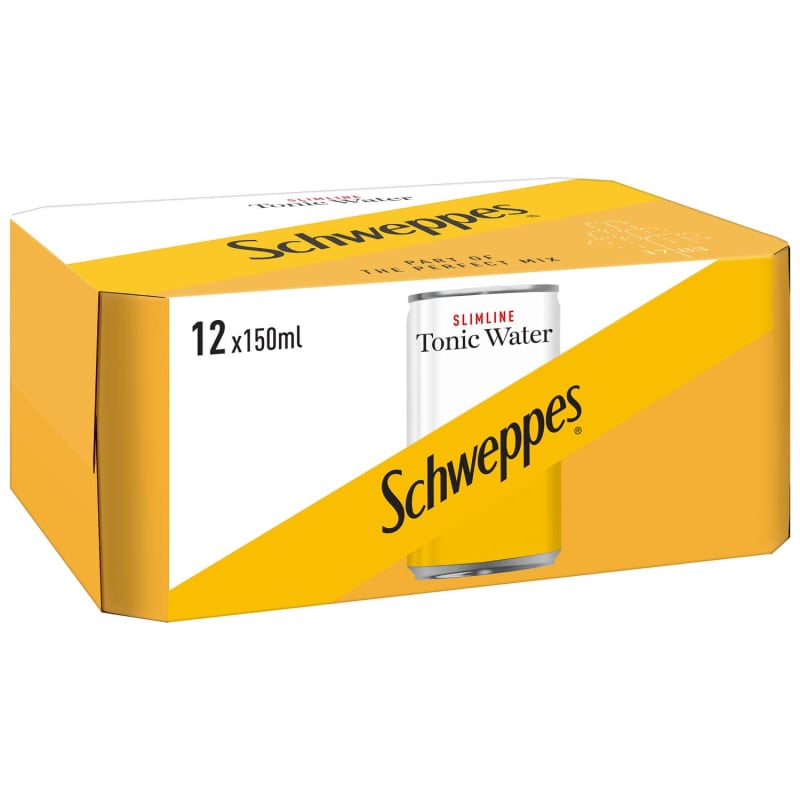 Schweppes Slimline Tonic Water 12 x 150ml Mixers B&M Stores