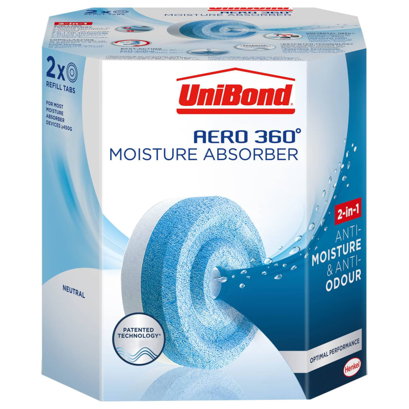 UniBond Aero 360 Moisture Absorber Refills 2 x 450g Dehumidifiers