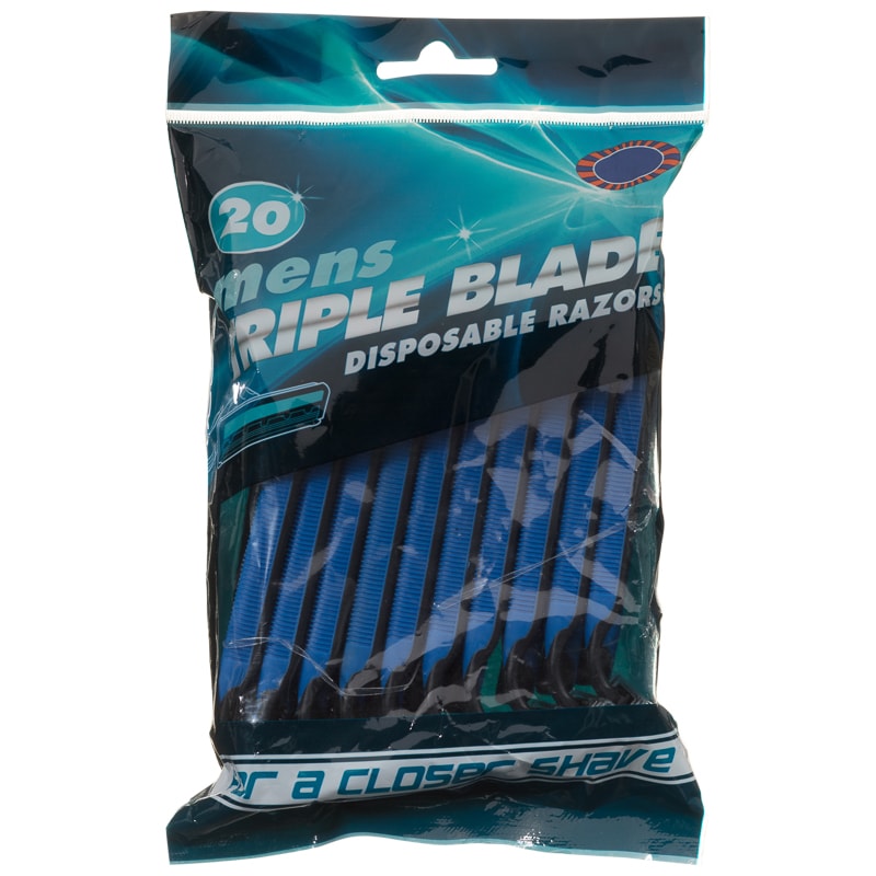 Mens Triple Blade Disposable Razors 20pk Hair Removal