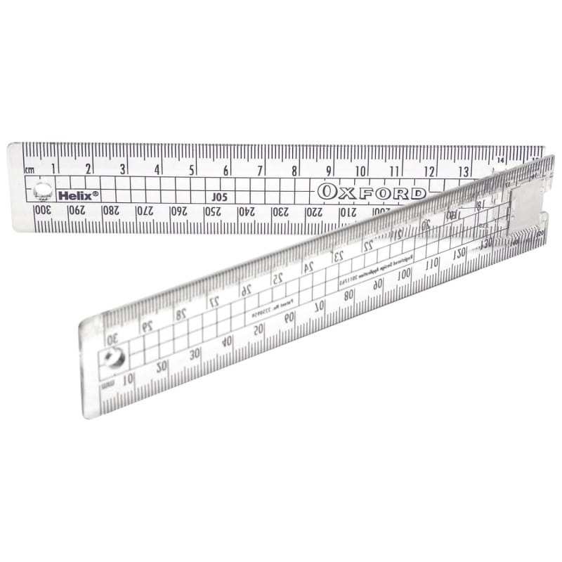 Helix Oxford Folding Ruler 30cm Stationery B&M Stores