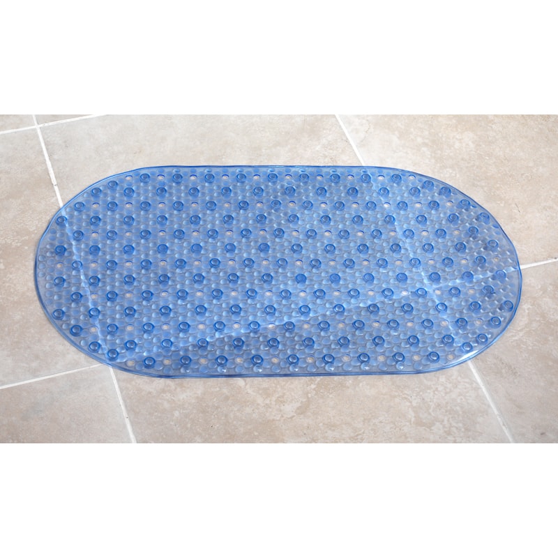 Beldray PVC Bath Mat Blue Bath Mats B&M