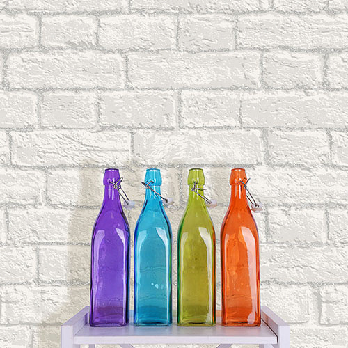 Coloroll Glitter Brick Wallpaper White Decorating, DIY