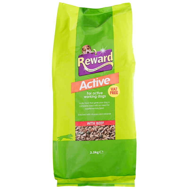 Reward Active 2.5kg Beef Dog Food Pets B&M