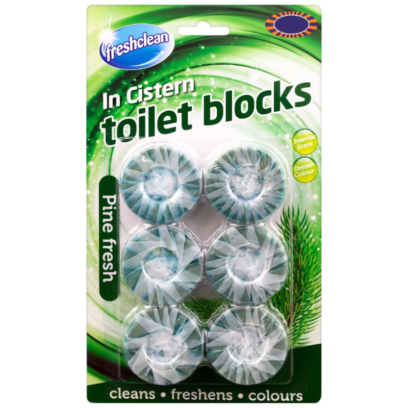 Freshclean Toilet Blocks 6pk Pine Fresh Household B&M
