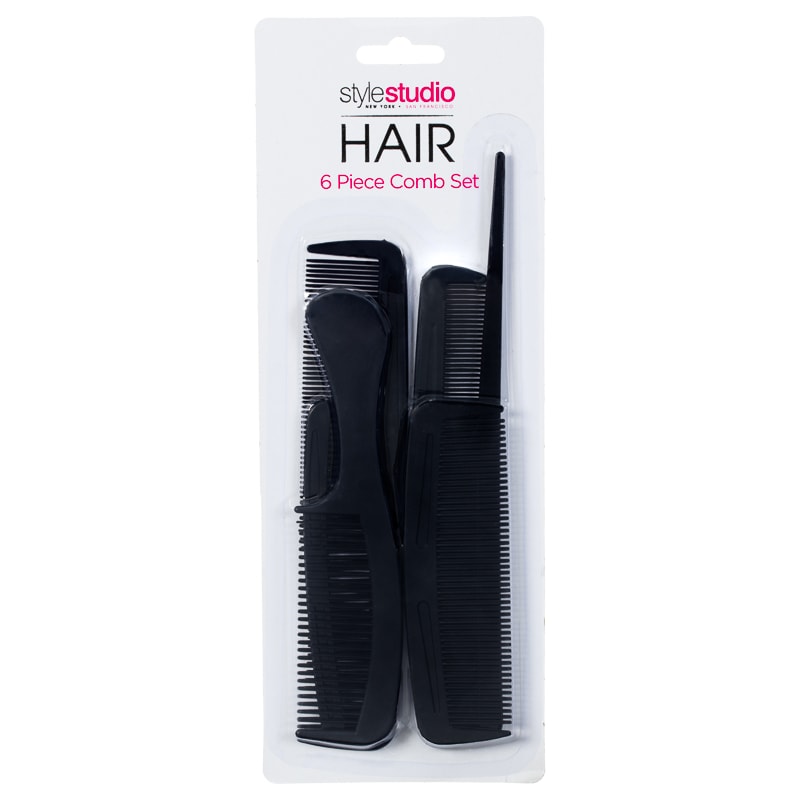 Hair Comb Set 6pc Black Health Beauty Hair Care B M