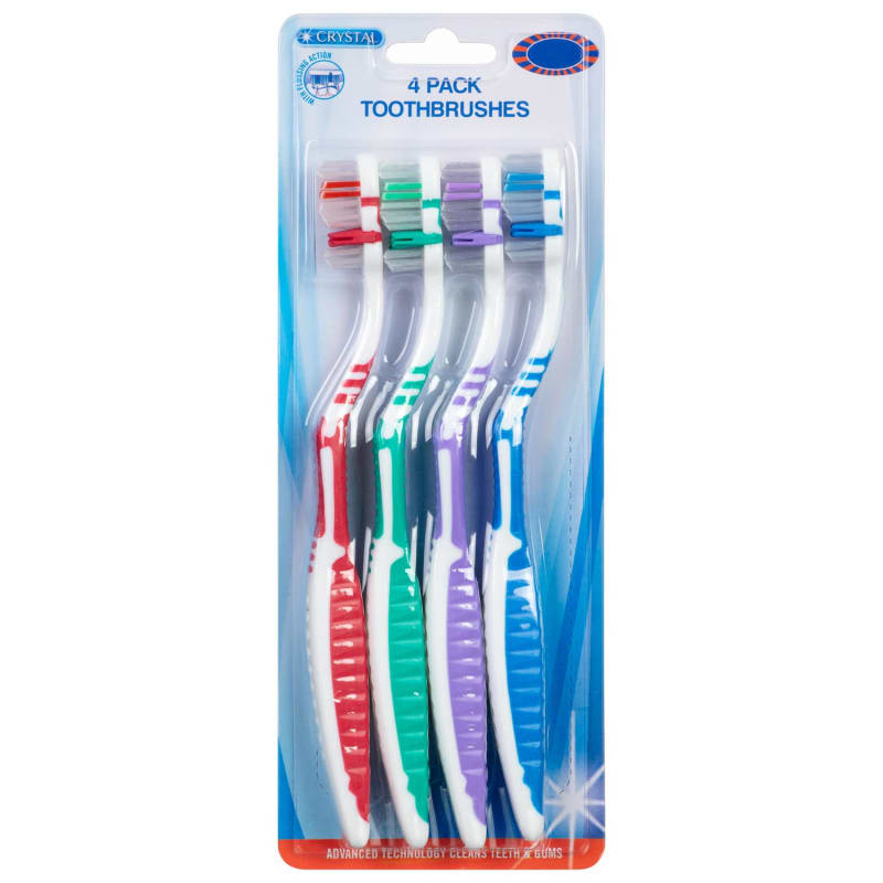 Clarks Toothbrush Crystal Adult Toothbrush 4pk | Dental Care - B&M