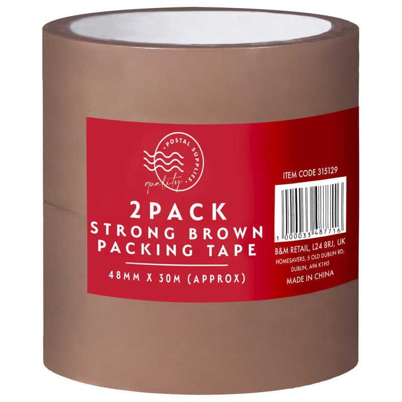 Packaging Tape 48mm x 30m 2pk Stationery B&M