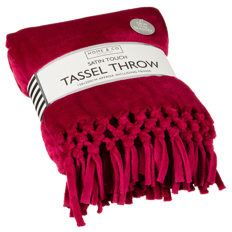 Tassel Throw Home Soft Furnishings, Blankets B&M