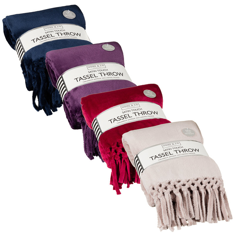 Tassel Throw Home Soft Furnishings, Blankets B&M