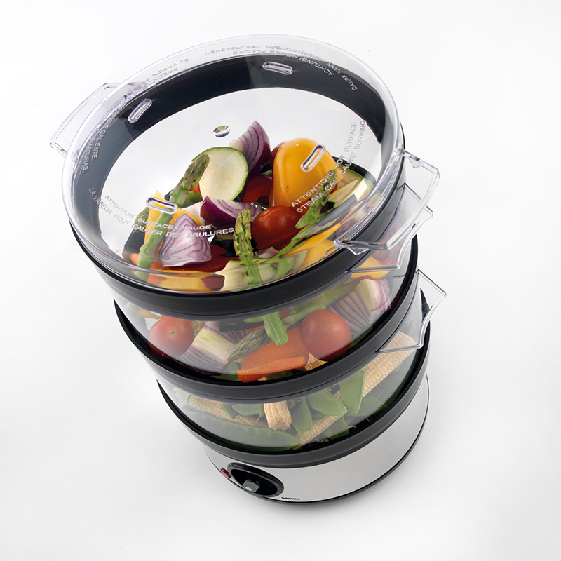 Salter 3 Tier Food Steamer Home Cooking B&M